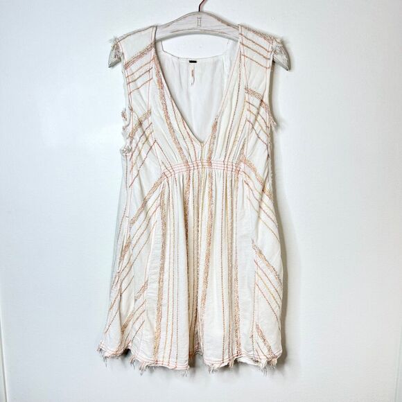 Free People Cactus Flower Mini Dress Size Small Boho Embroidered - Picture 4 of 8